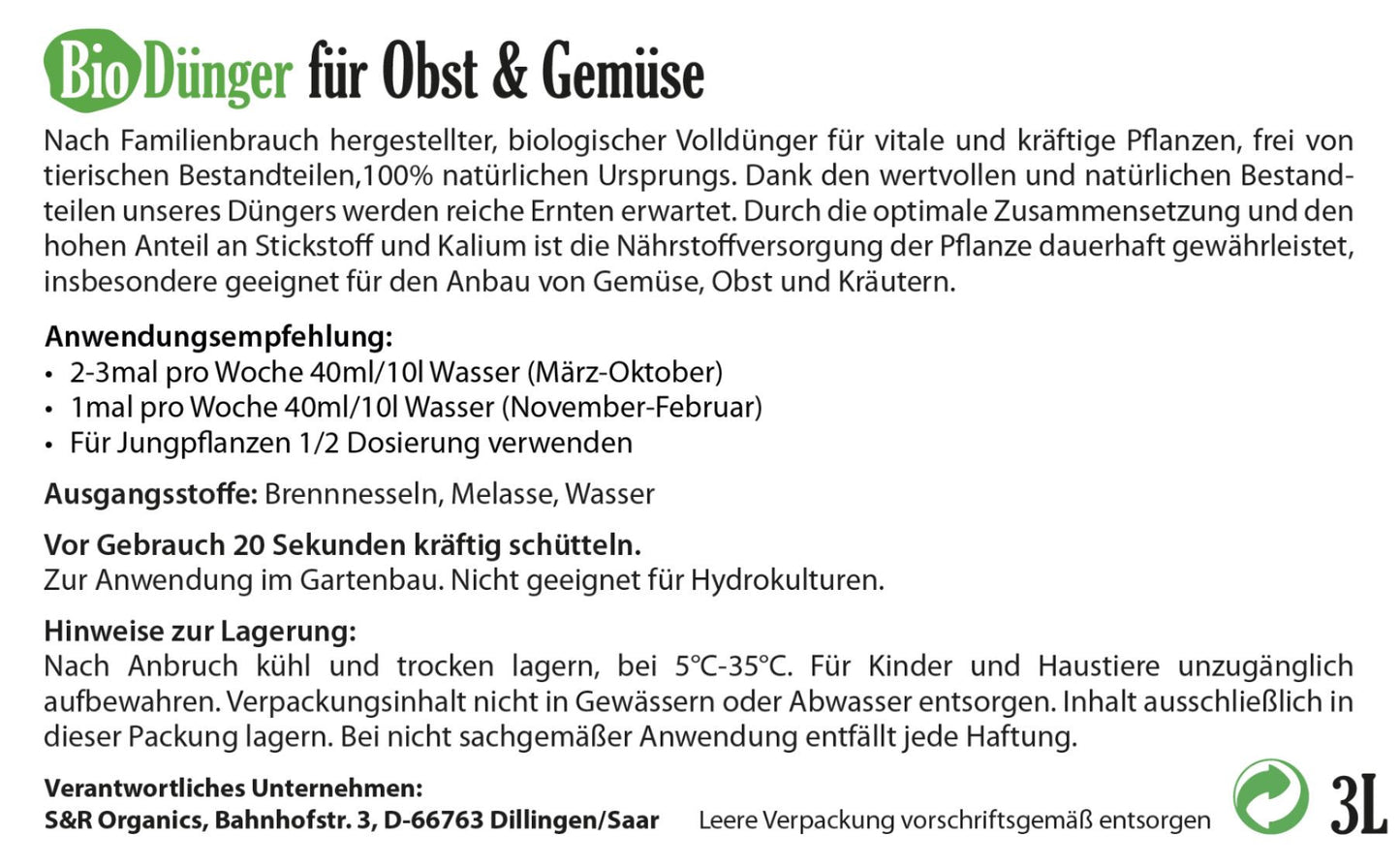 GREEN POWER 5in1 Bio Dünger 3 Liter bei ULLa Köln