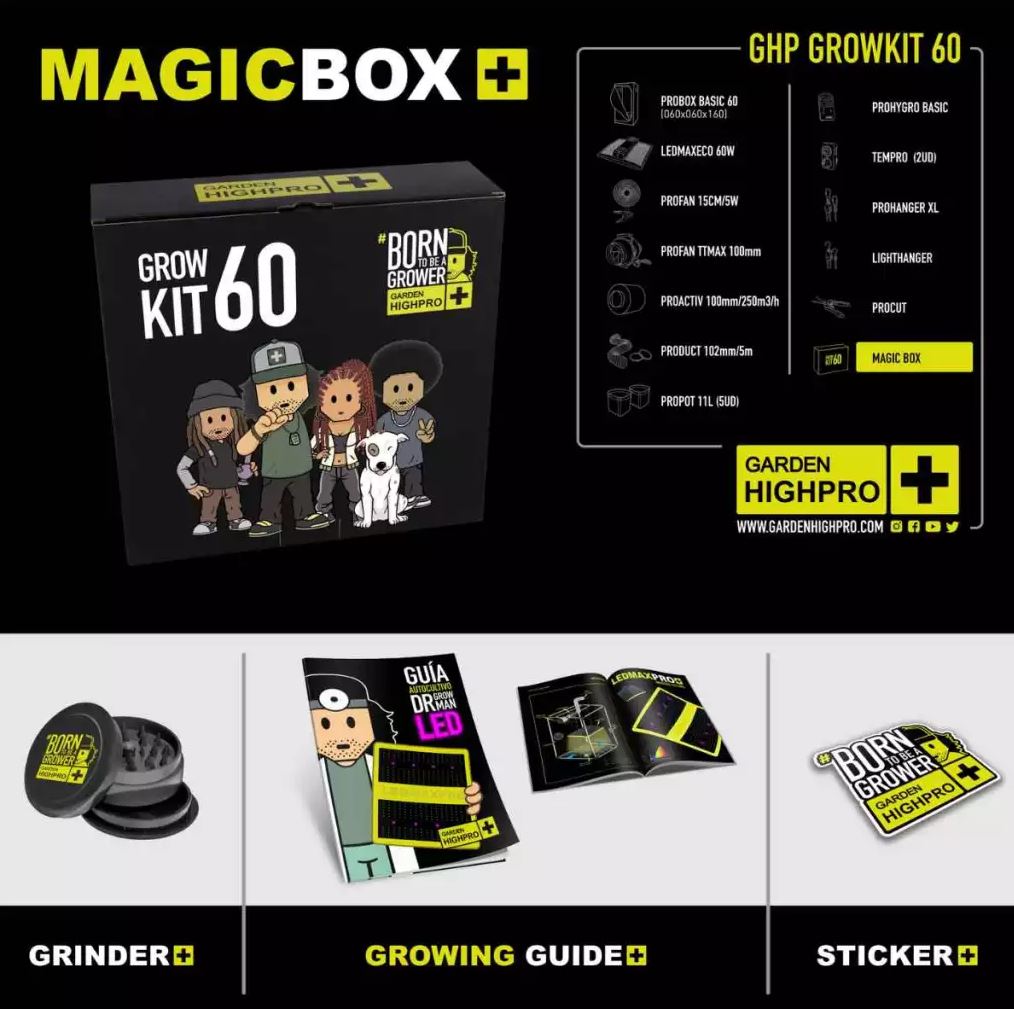 Growboxset GHP 60 x 60 x 160 cm | LED mit 60 Watt