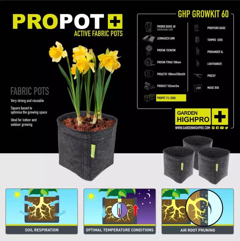 Growboxset GHP 60 x 60 x 160 cm | LED mit 60 Watt