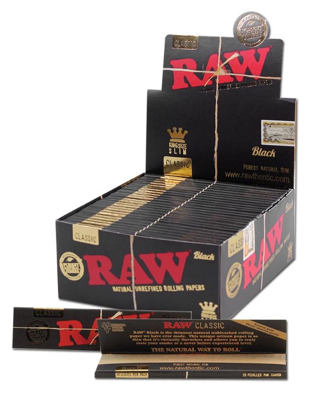 RAW Black Organic Hemp Papers KS Slim