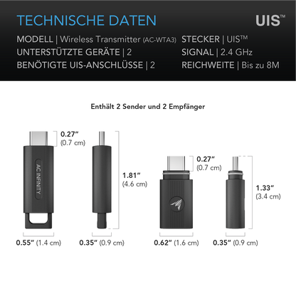 UIS Wireless Transmitter 1-zu-1 Sender & Empfänger