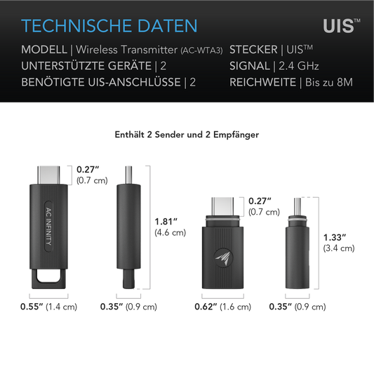 UIS Wireless Transmitter 1-zu-1 Sender & Empfänger