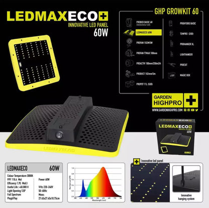 Growboxset GHP 60 x 60 x 160 cm | LED mit 60 Watt